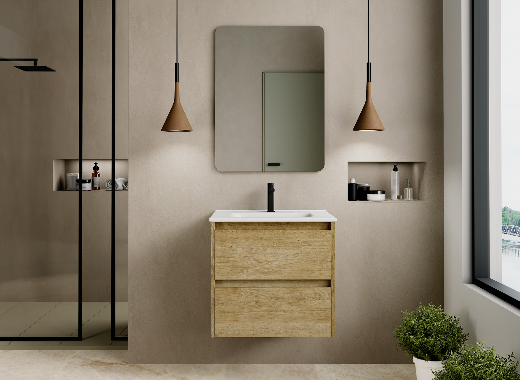 Conjunto mueble de baño 2 cajones VENTO de Coycama - Imagen 9
