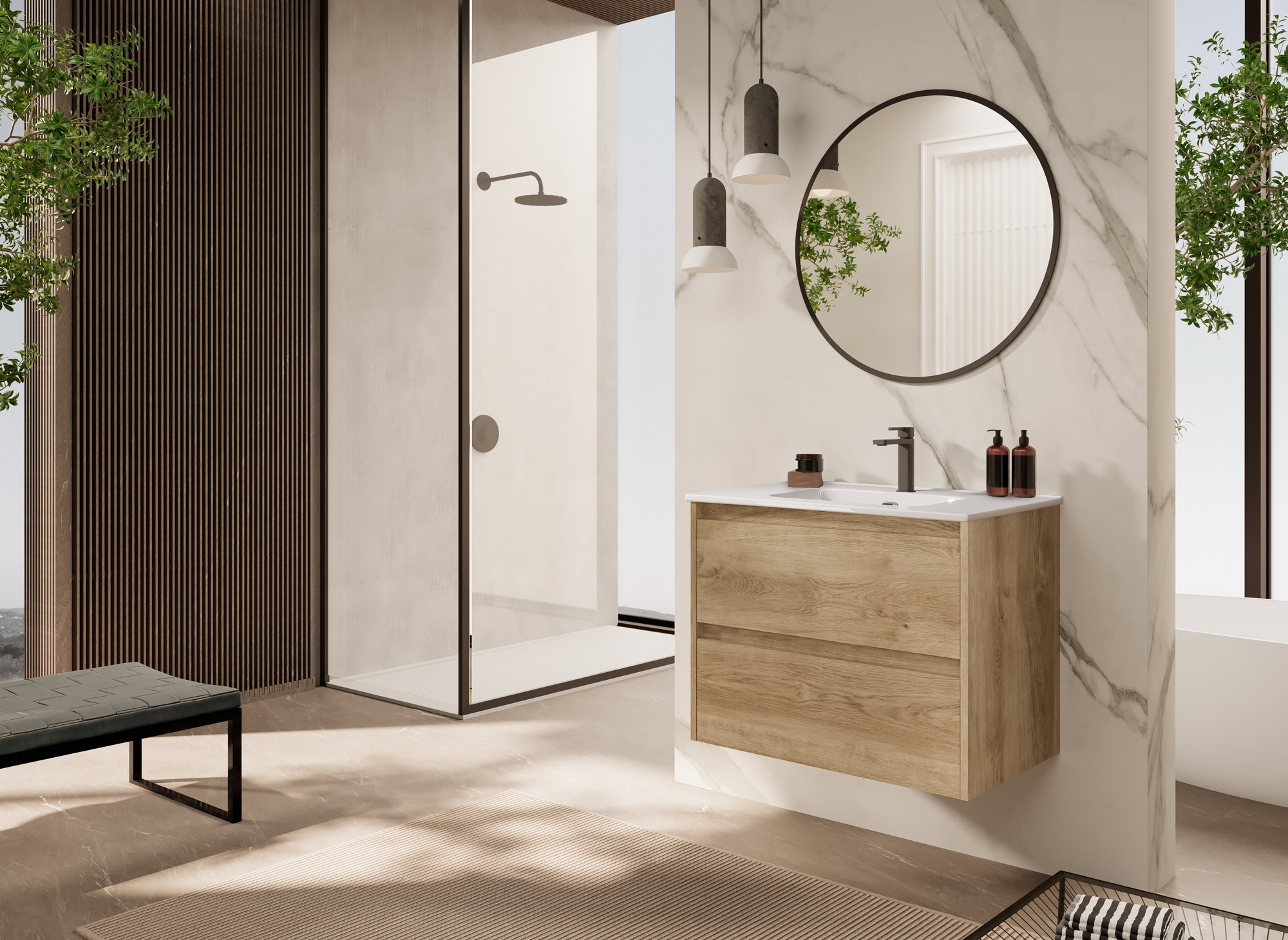 Conjunto mueble de baño 2 cajones VENTO de Coycama - Imagen 2